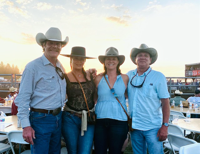 Dr Johnson, Kelly Le Brock, Sue Larew and Rick Larew at Bigfork, Montana Rodeo